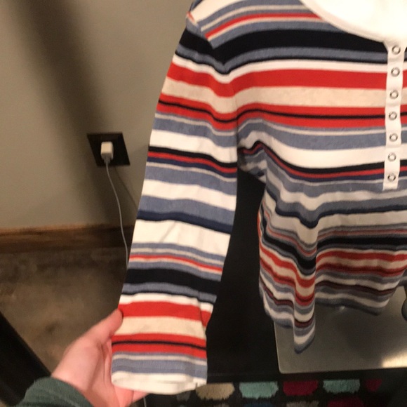 Croft & Borrow 3/4 Sleeve Large Stripped Shirt - Picture 2 of 5